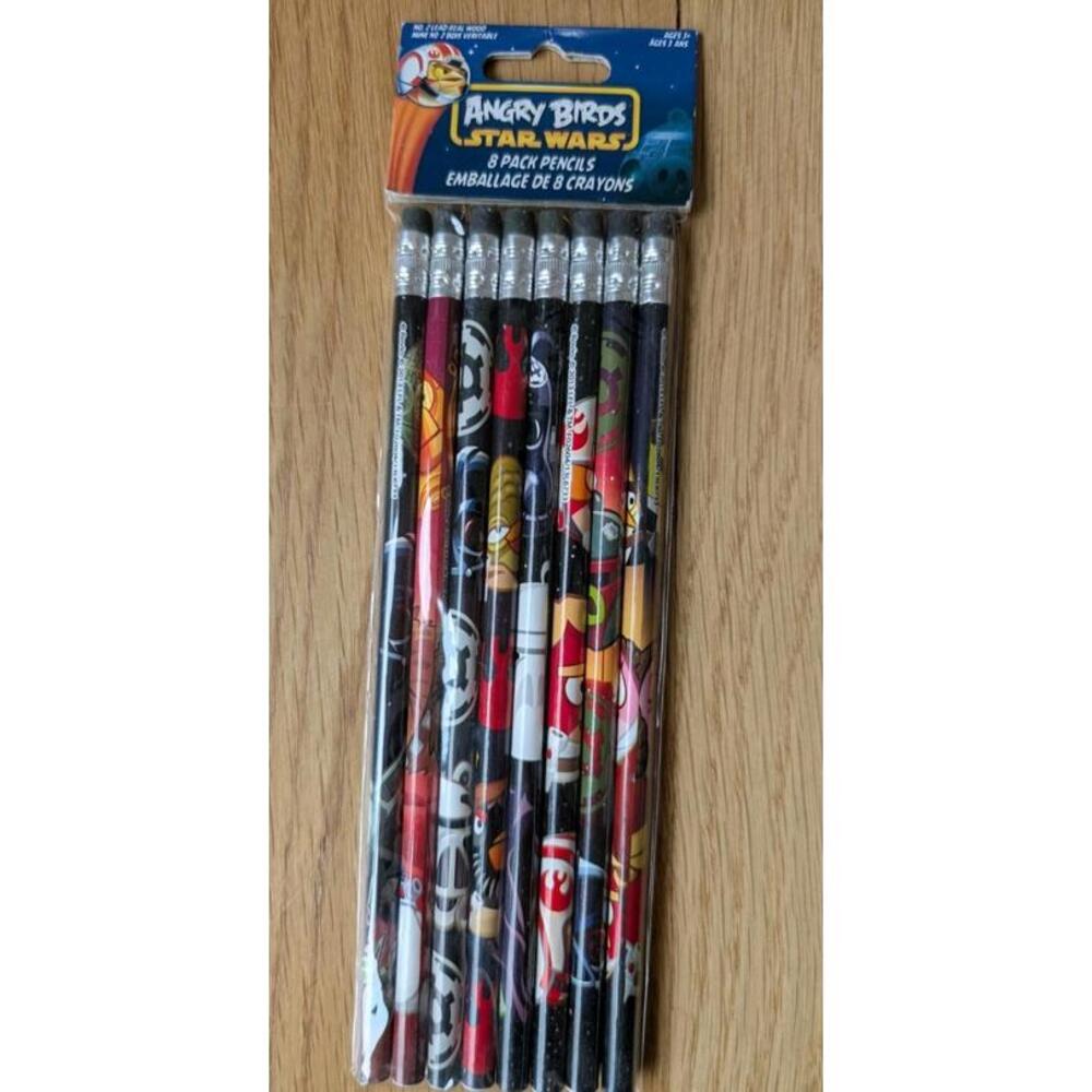 NOS Pack of Eight Unopened "Angry Birds - Star Wars" Pencils -2013